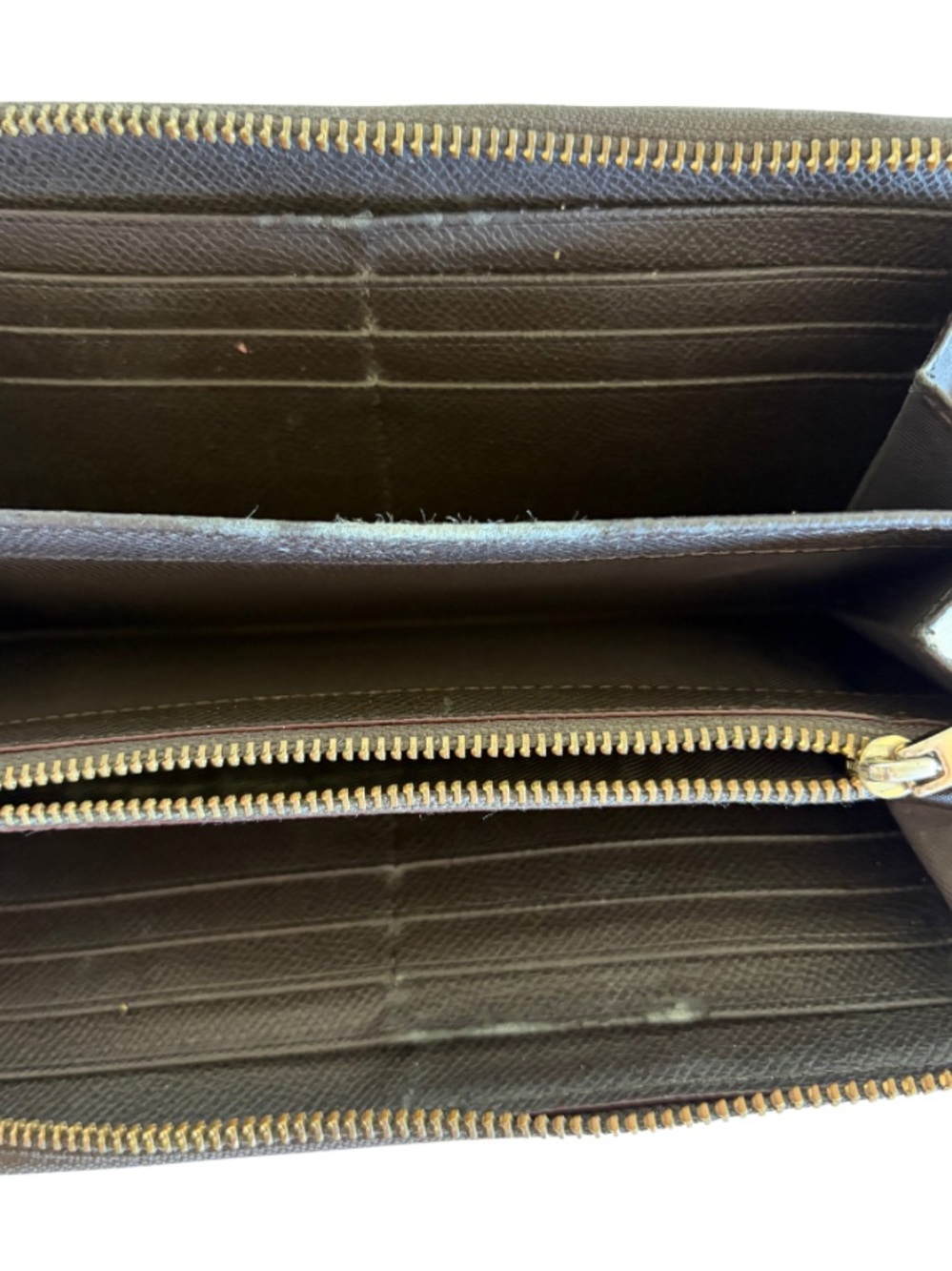COACH Wallet Signature C Accordion Zip Around Continental Brown Tan Gold-Tone - Picture 9 of 16